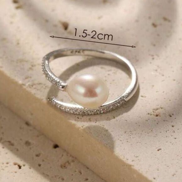 Pearl & Diamond Ring 7 - Picture 4 of 6